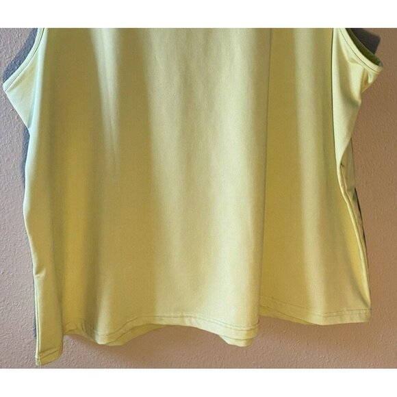 Susan Graver Tank Top Size 2X Lime Green Scoop Neck Stretch Shell Sleeveless - Picture 7 of 7